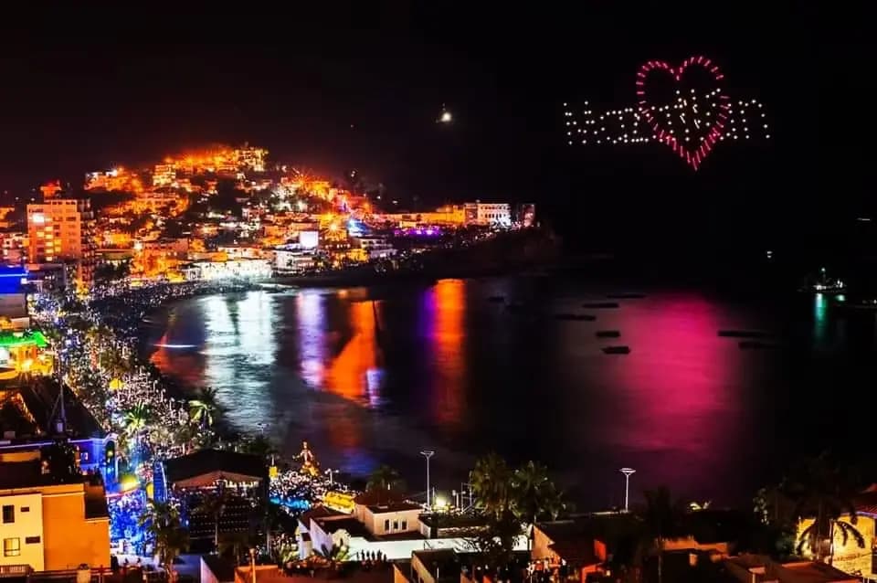 Verge Aero flies a drone show in Mazatlan, Mexico for Carnaval de Mazatlan in 2020