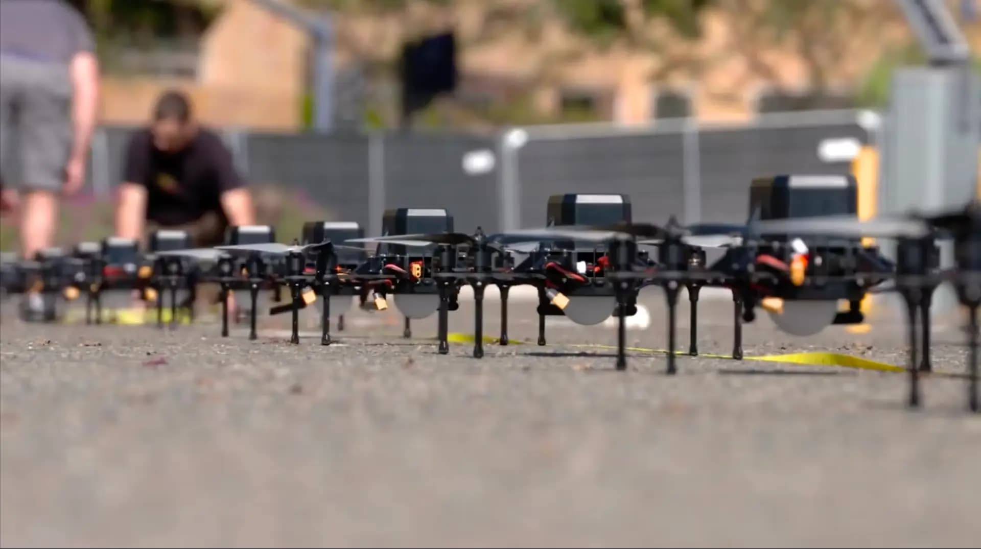 Verge Aero's Heavy Duty X1 Pyro Drone during grid setup